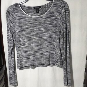 White House Black Market crop top l knit marled shirt athleisure casual y2k